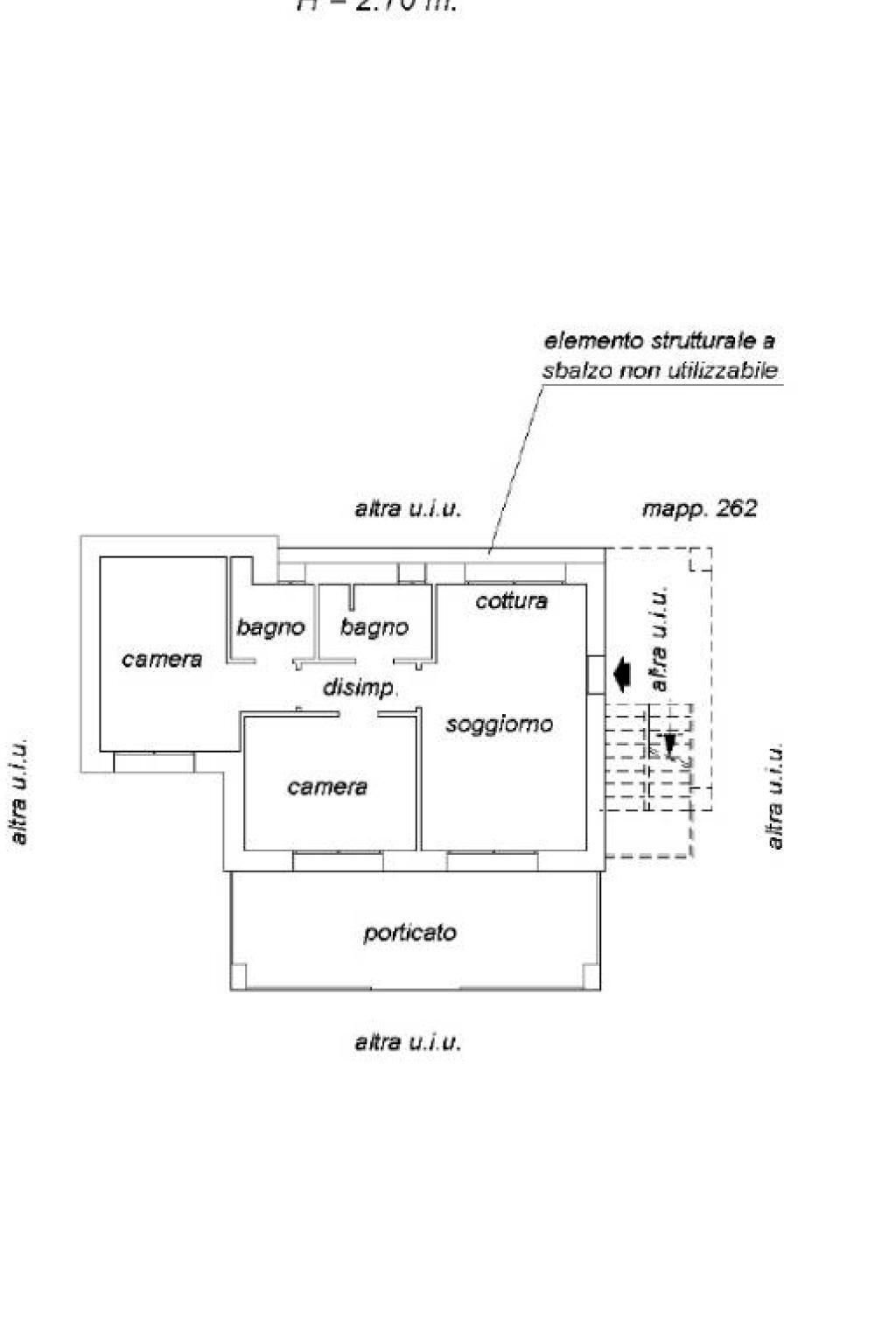 Trilocale via Generale Ardoino, 114, Diano Marina - planimetria 1