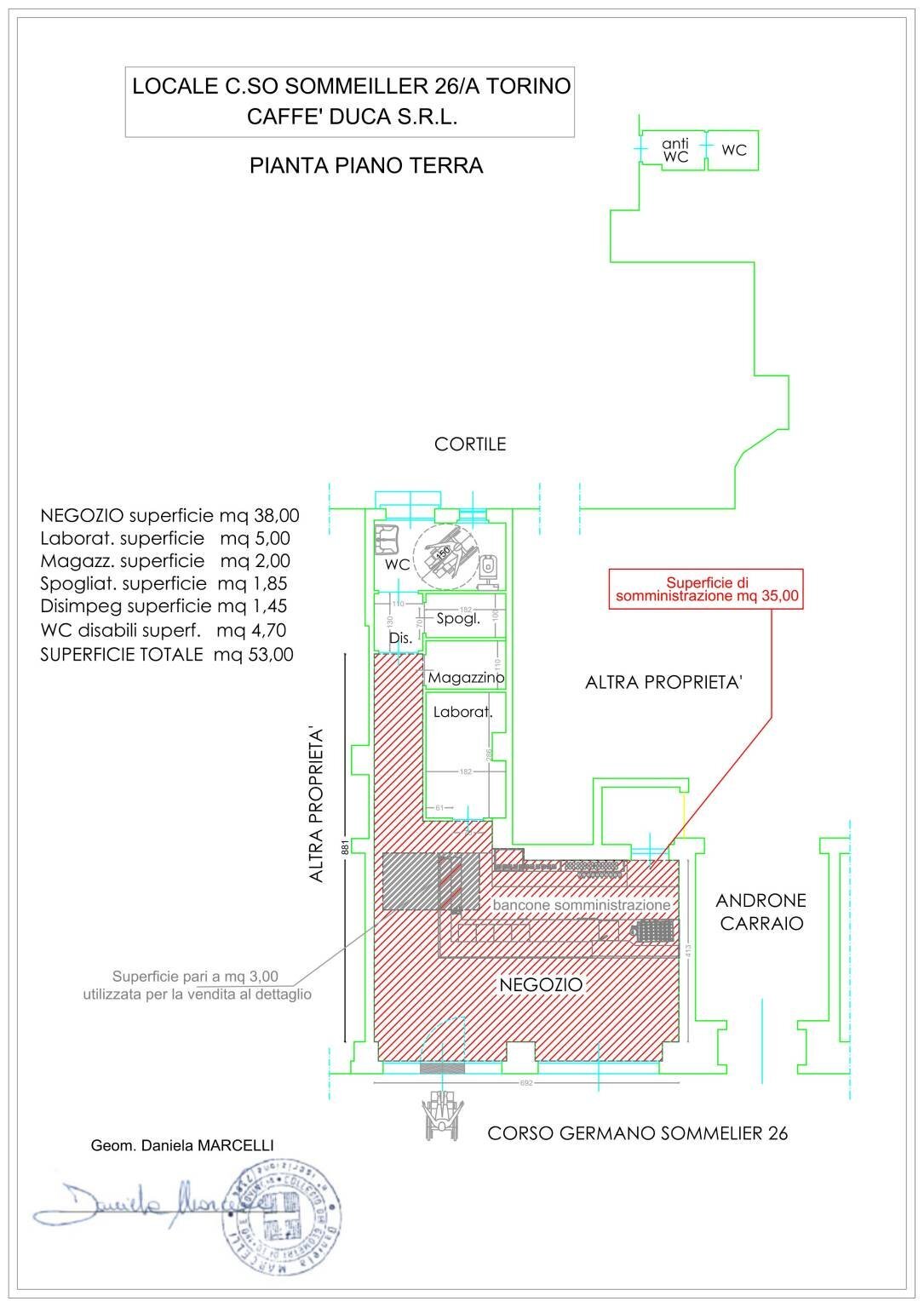 Bar Tavola Calda - Fredda Torino - planimetria 1