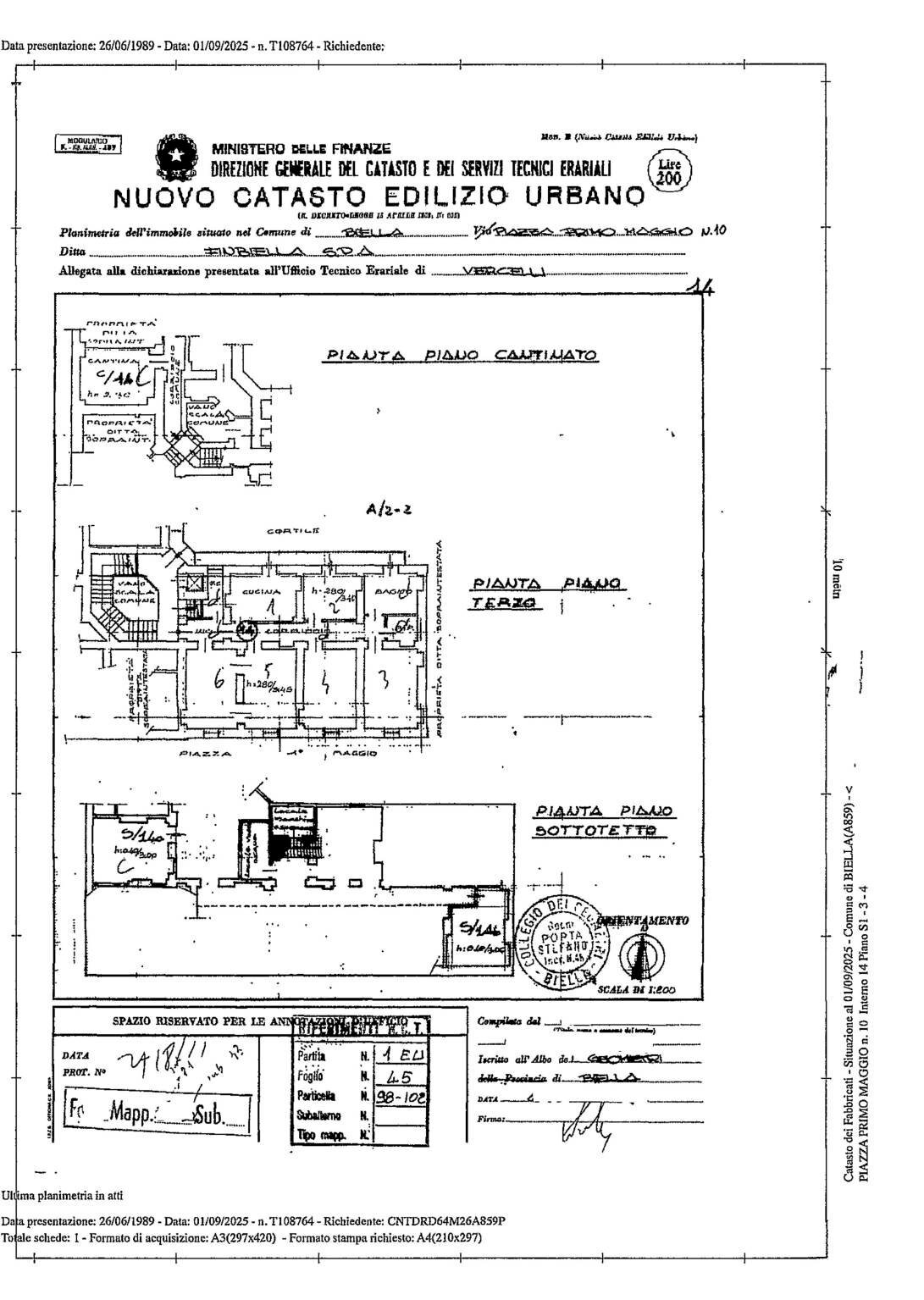 Appartamento piazza 1 Maggio, 10, Biella - planimetria 1