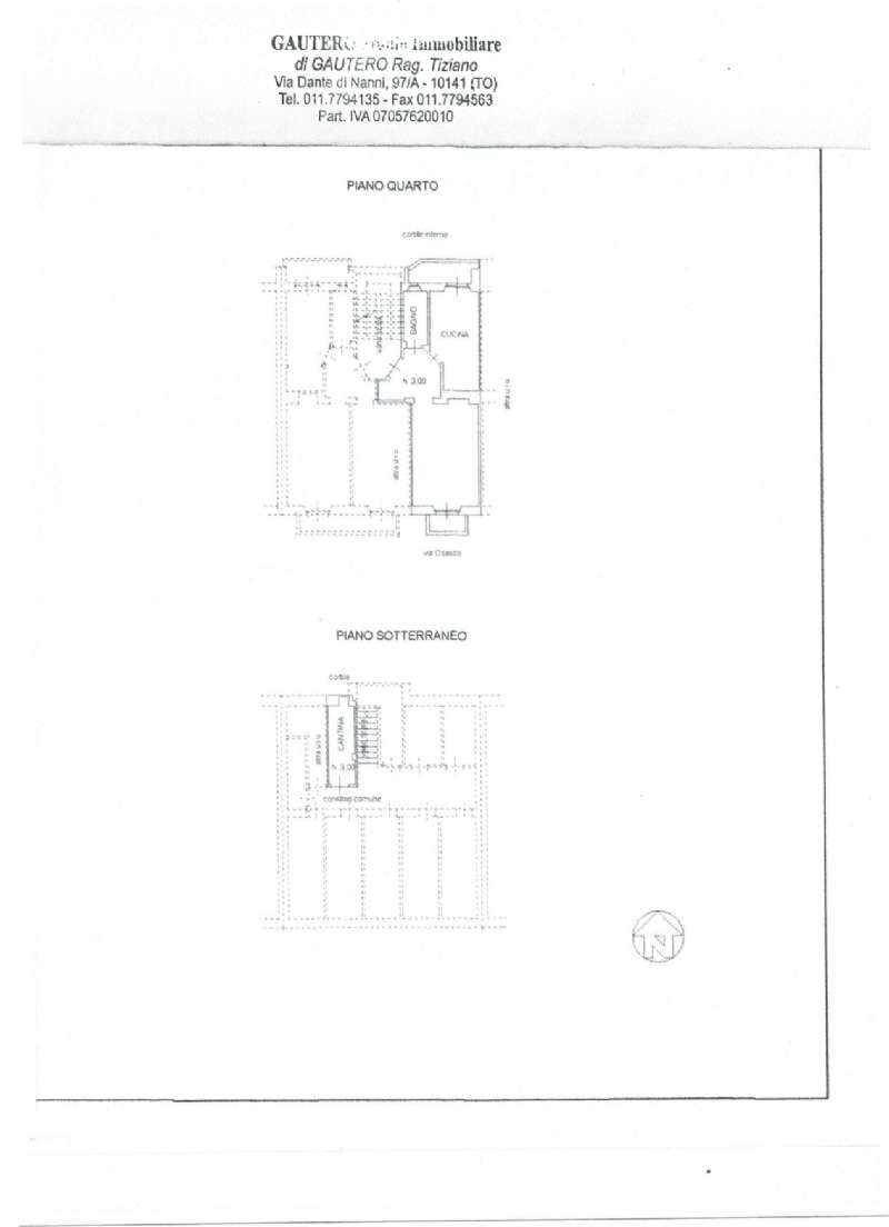 planimetria - Bilocale Via Osasco, 16, Torino (zona San Paolo) - planimetria 1
