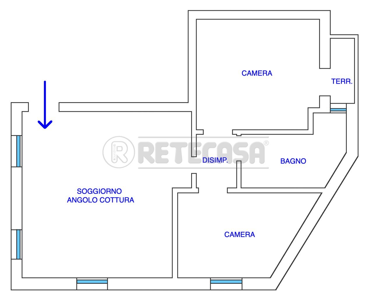 PLANIMETRIA - Quadrilocale Via Montello 62, Visco - planimetria 1