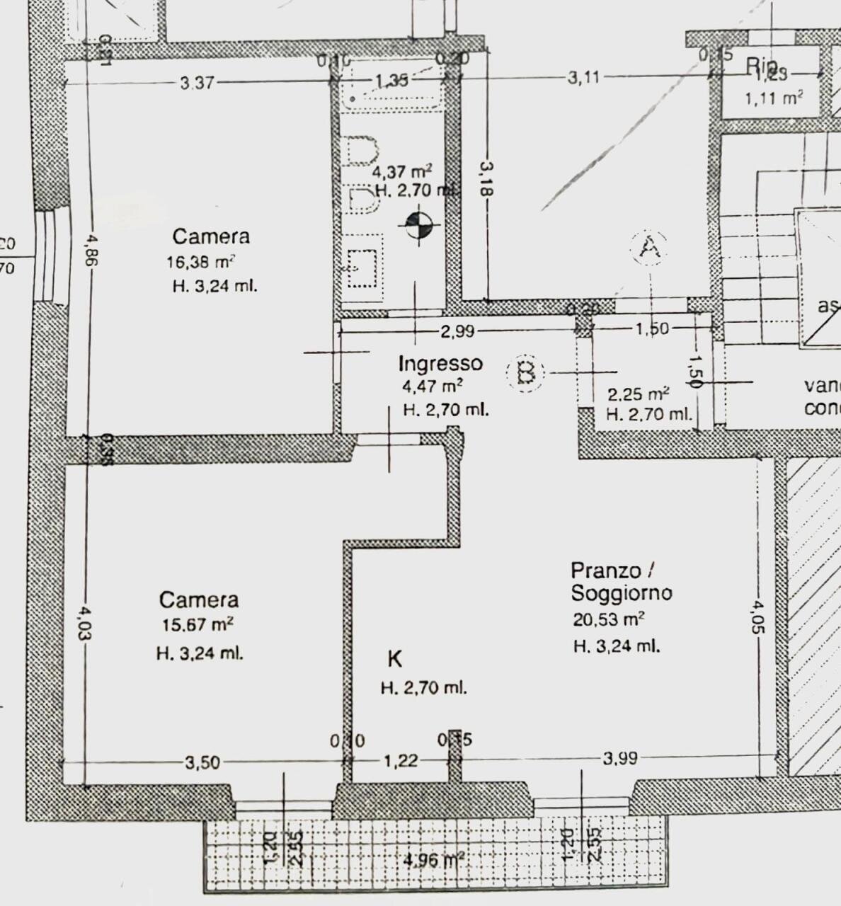 Planimetria.jpeg - Trilocale Via Centostelle, Firenze - planimetria 1