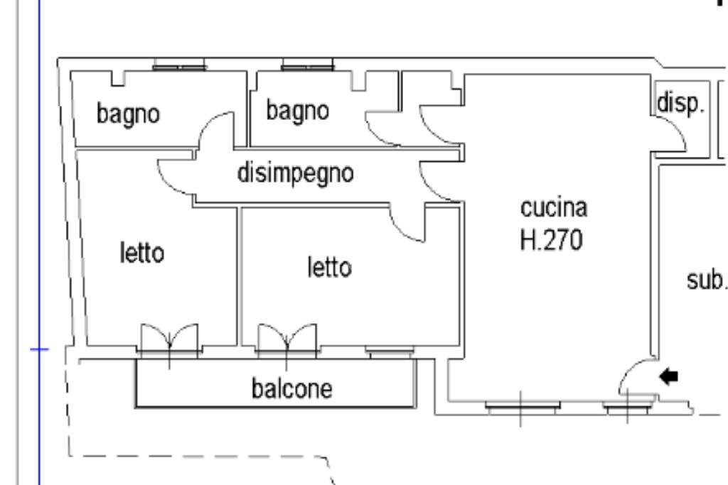 Quadrilocale Via beccaria, None - planimetria 1