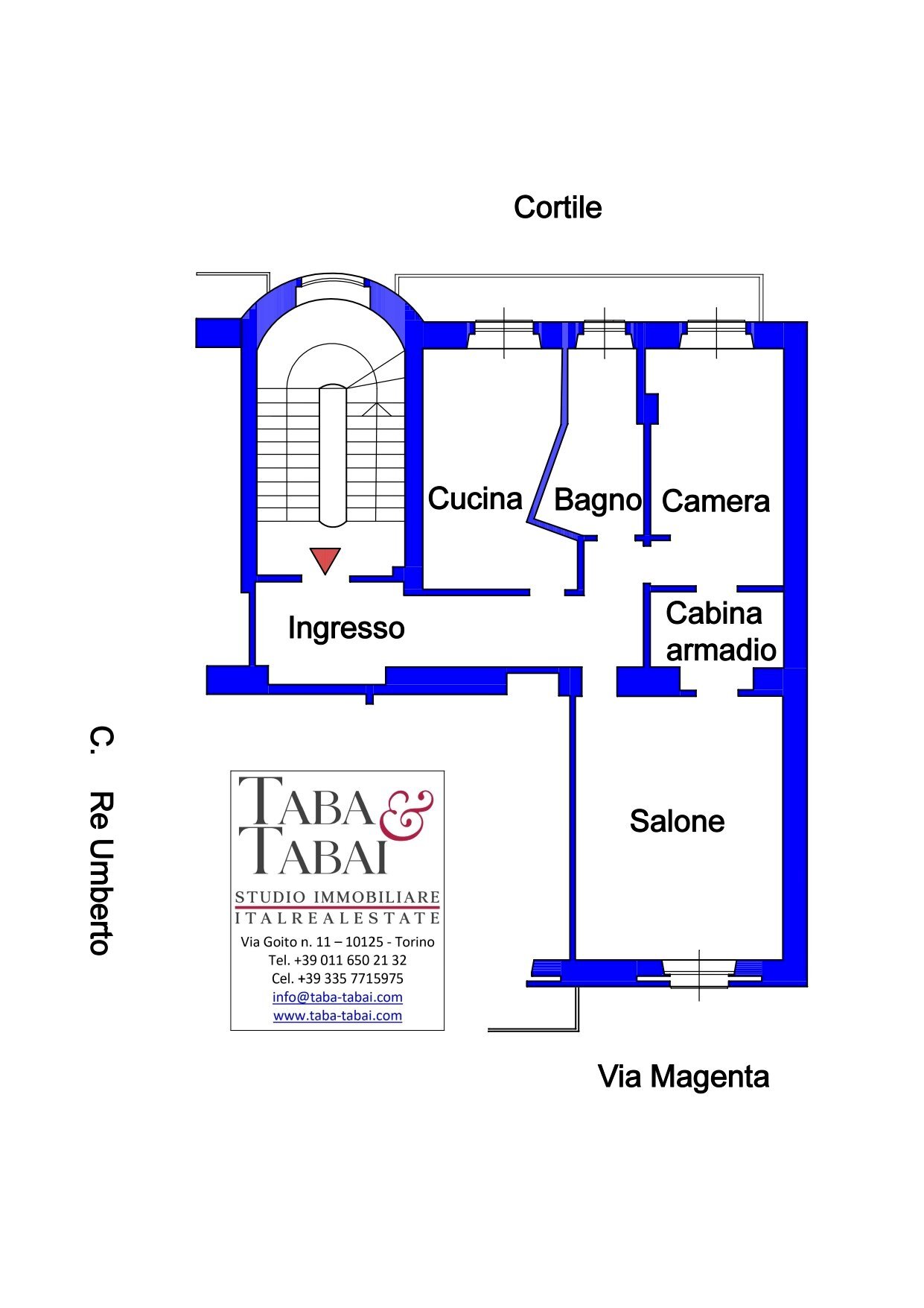 Planimetria - Three-room apartment Corso Re Umberto, 21 bis, Torino (neighborhood Centro) - floor plans 1