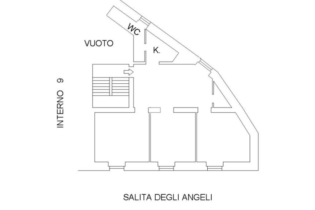 Four-room apartment Salita degli Angeli, Genova (neighborhood Dinegro) - floor plans 1