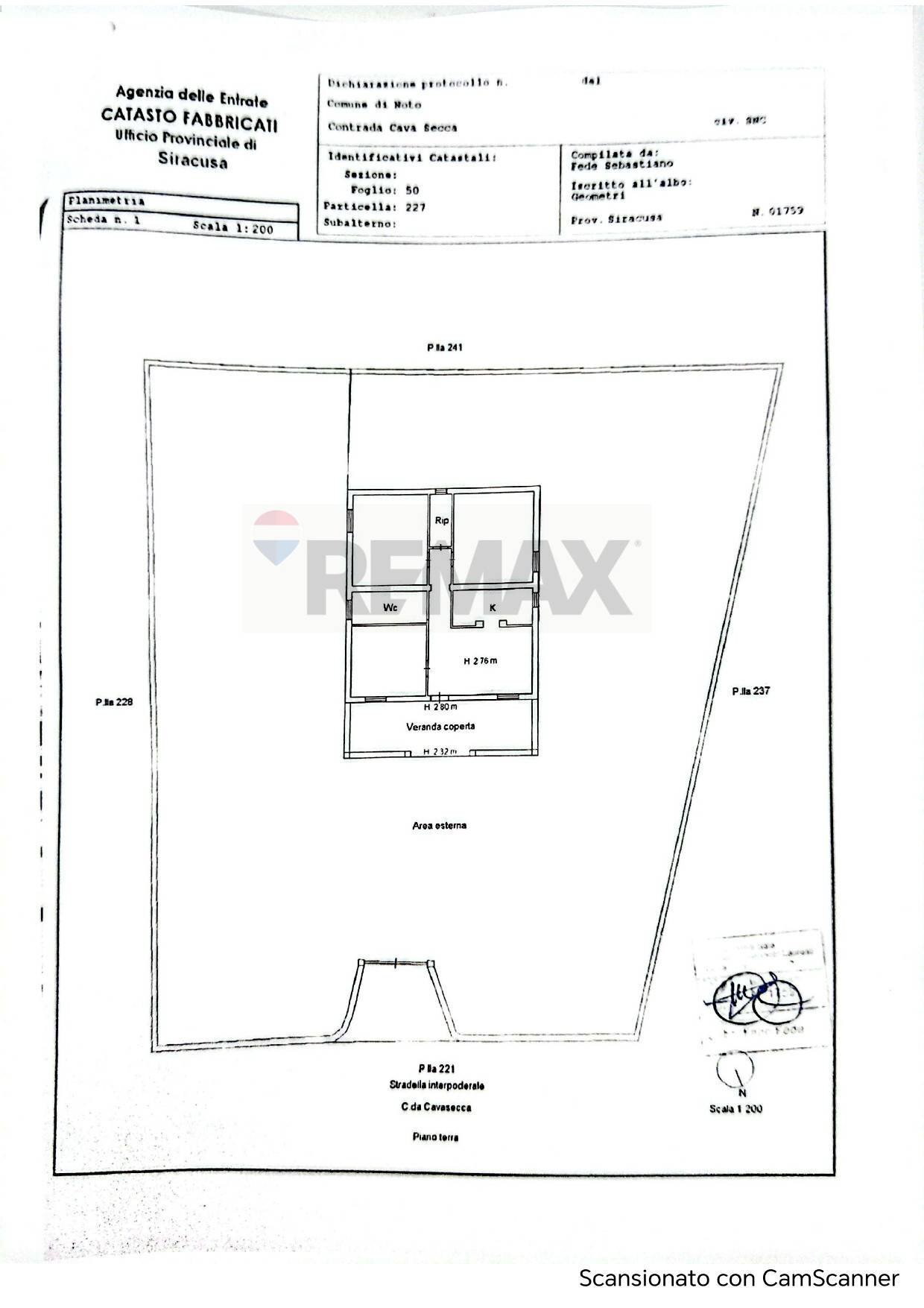 Pianta 2D - Villa cavasecca, Noto - planimetria 1