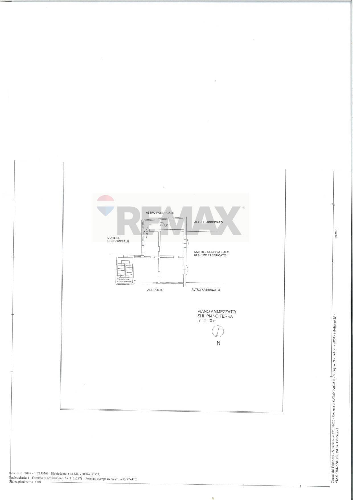 Pianta 2D - Trilocale Via Giordano Bruno
 
136, Catania - planimetria 1