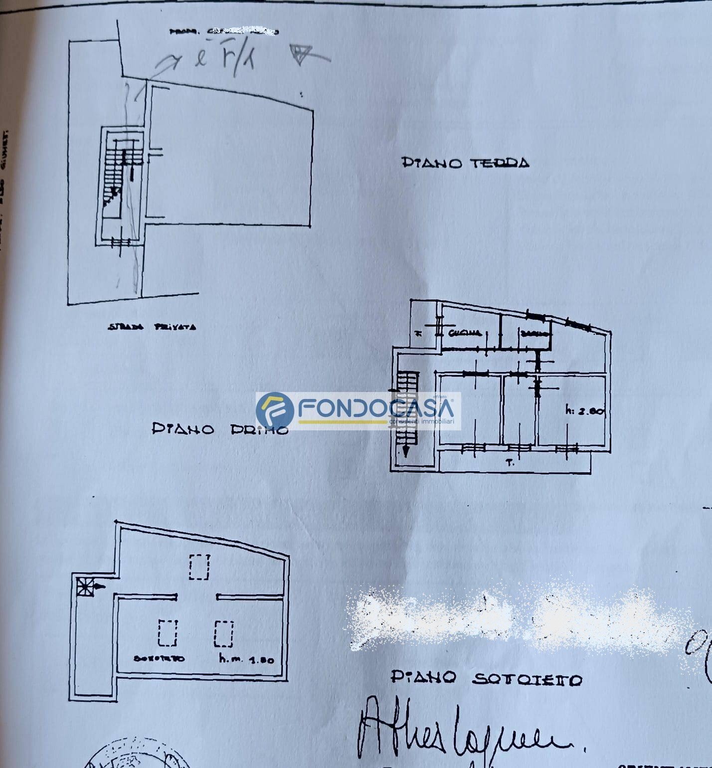 scheda catastale - Semi-detached house via quasimodo, Carrara - floor plans 1