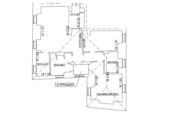 Planimetria - Attic via Garibaldi, Bergamo - floor plans 1