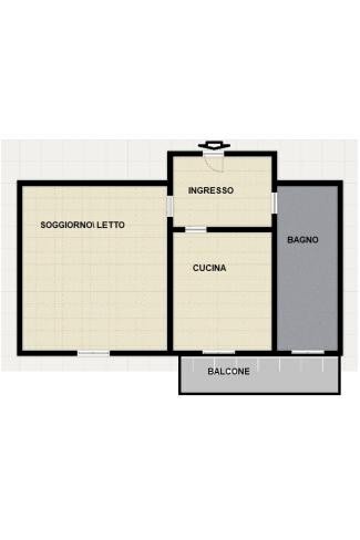 Monolocale via Monte Grappa, 2, Parabiago - planimetria 1