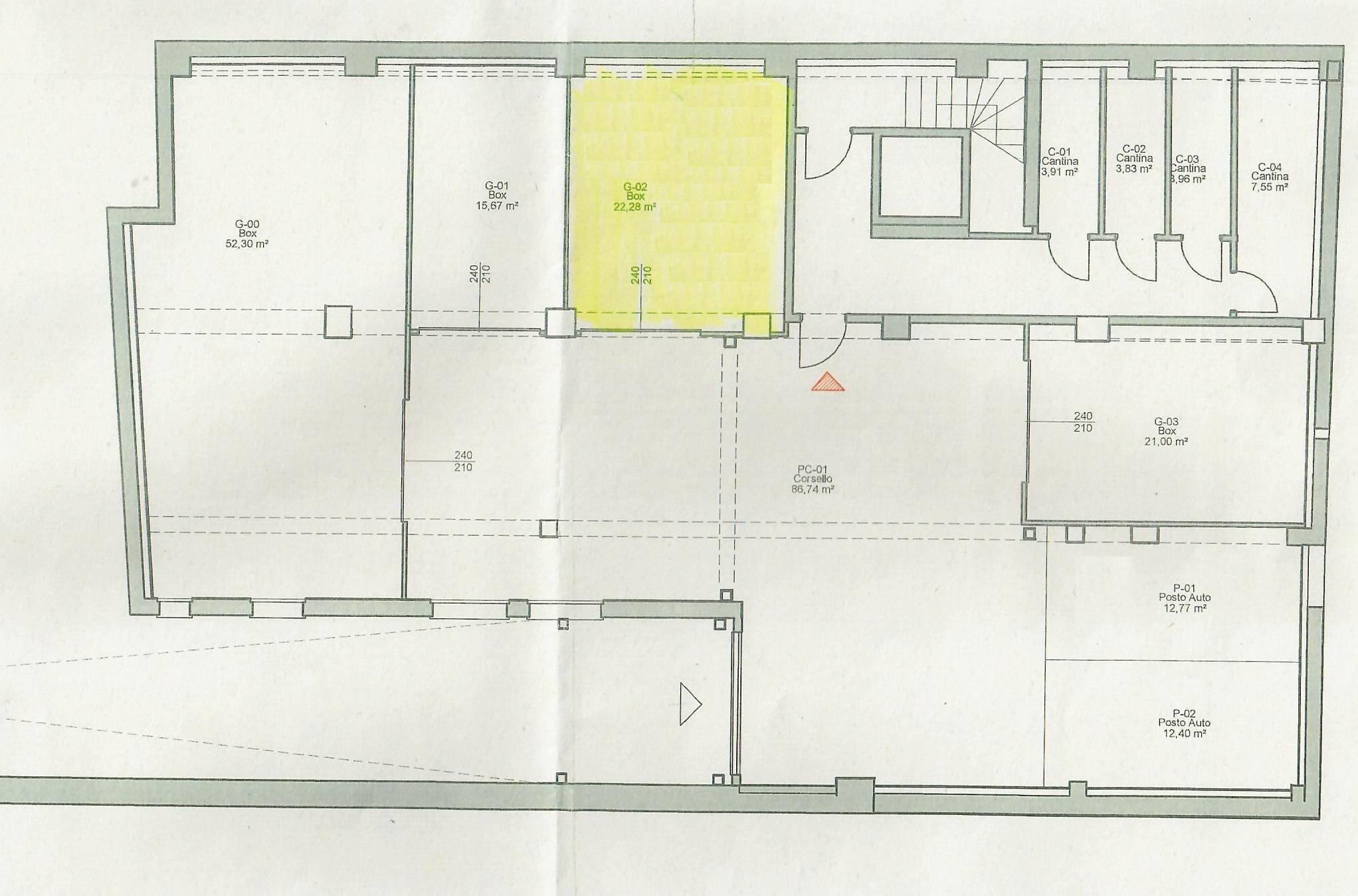 Box via Ugo Lenzi, Bologna (zona Centro Storico) - planimetria 1