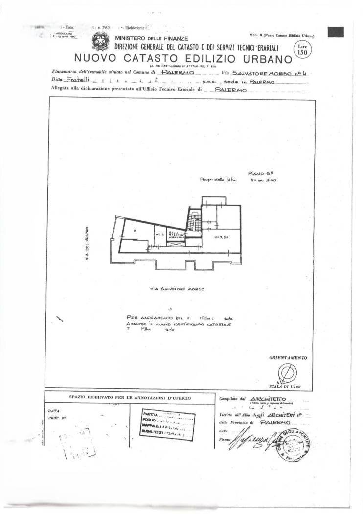 Quadrilocale via Salvatore Morso, Palermo - planimetria 1