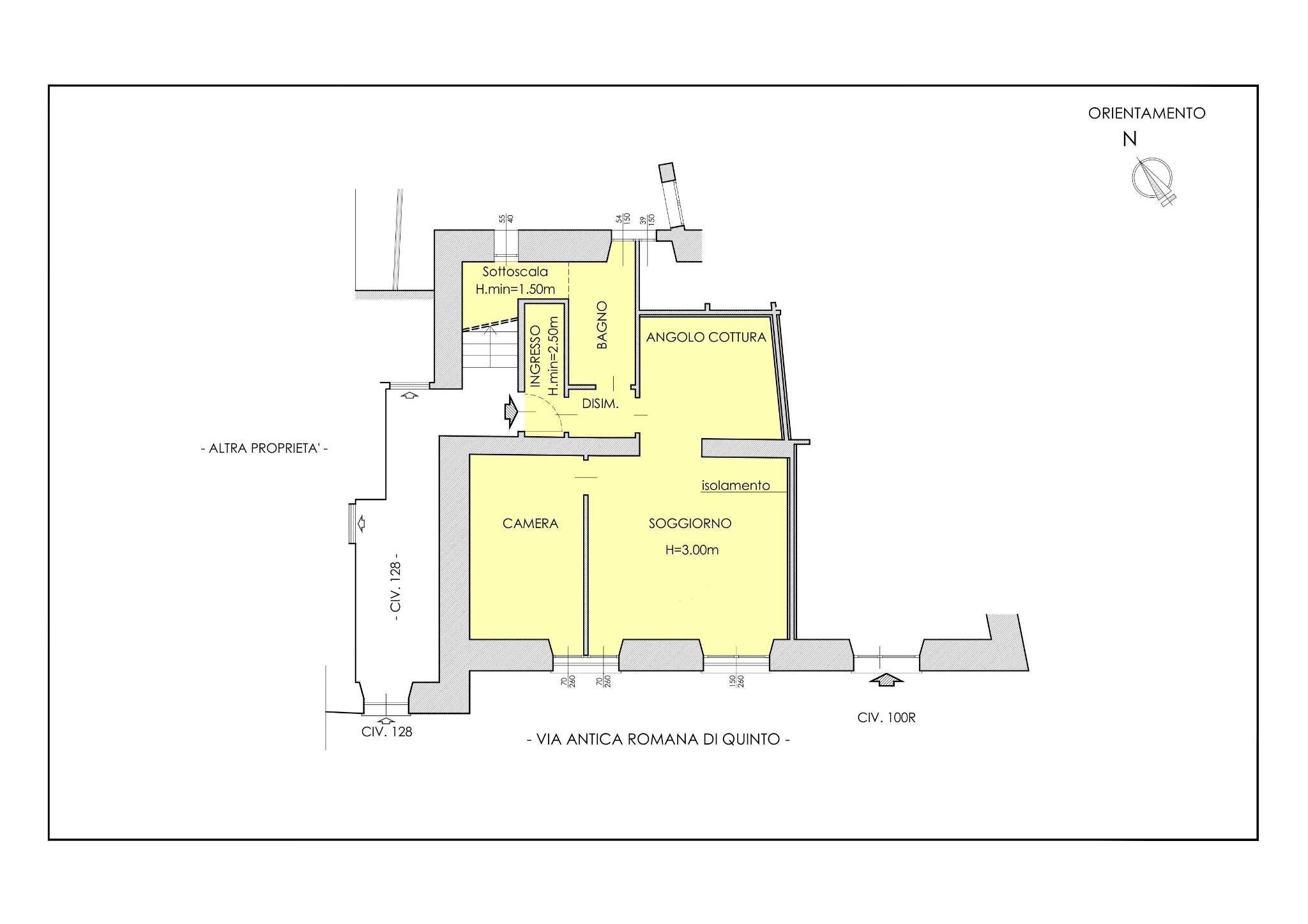 Appartamento via Antica Romana di Quinto, Genova (zona Quarto) - planimetria 1