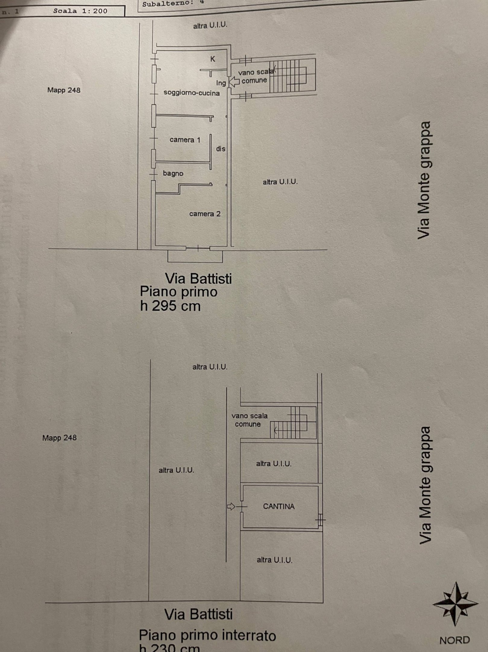 Three-room apartment via Monte Grappa, 20, Bellusco - floor plans 1