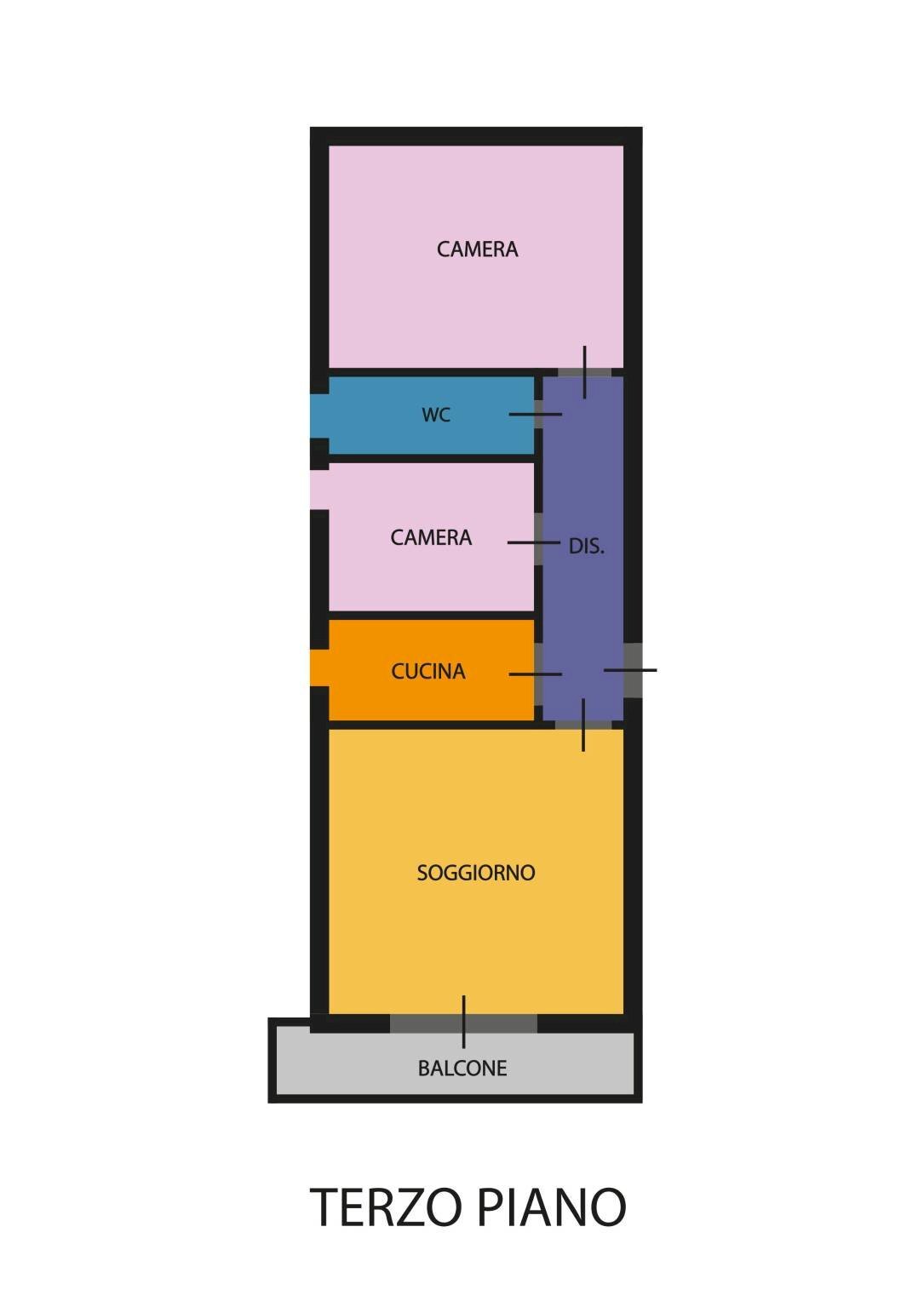 Four-room apartment via Tevere, Ravenna - floor plans 1