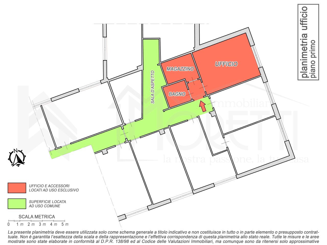 planimetria ufficio - Ufficio Via Martin Luther King, Livorno - planimetria 1