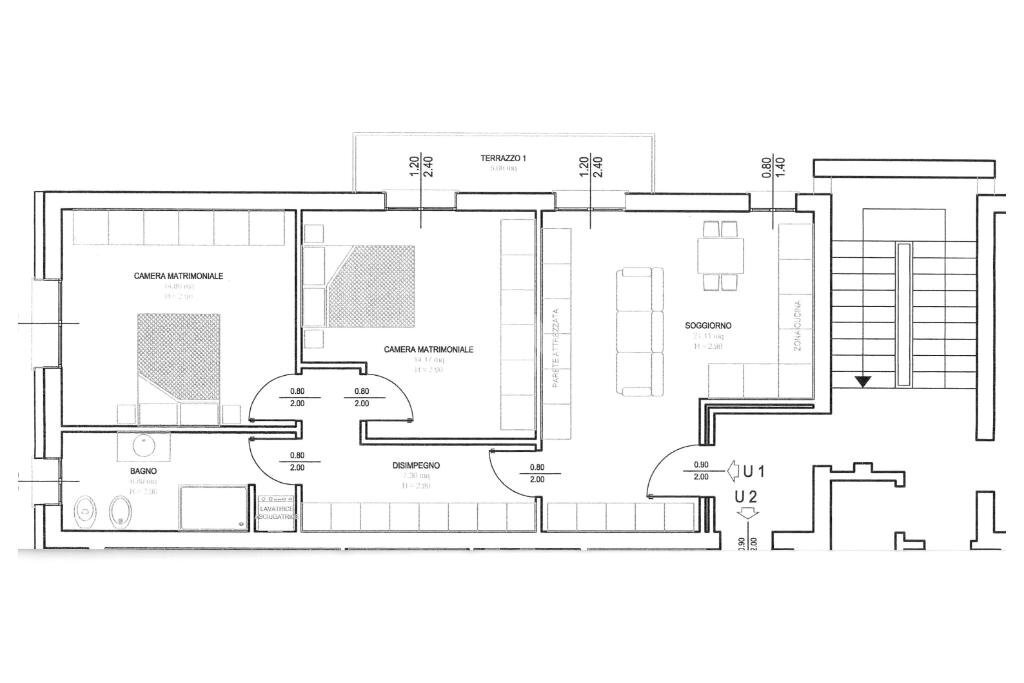 Trilocale Via Nazionale, Malalbergo - planimetria 1