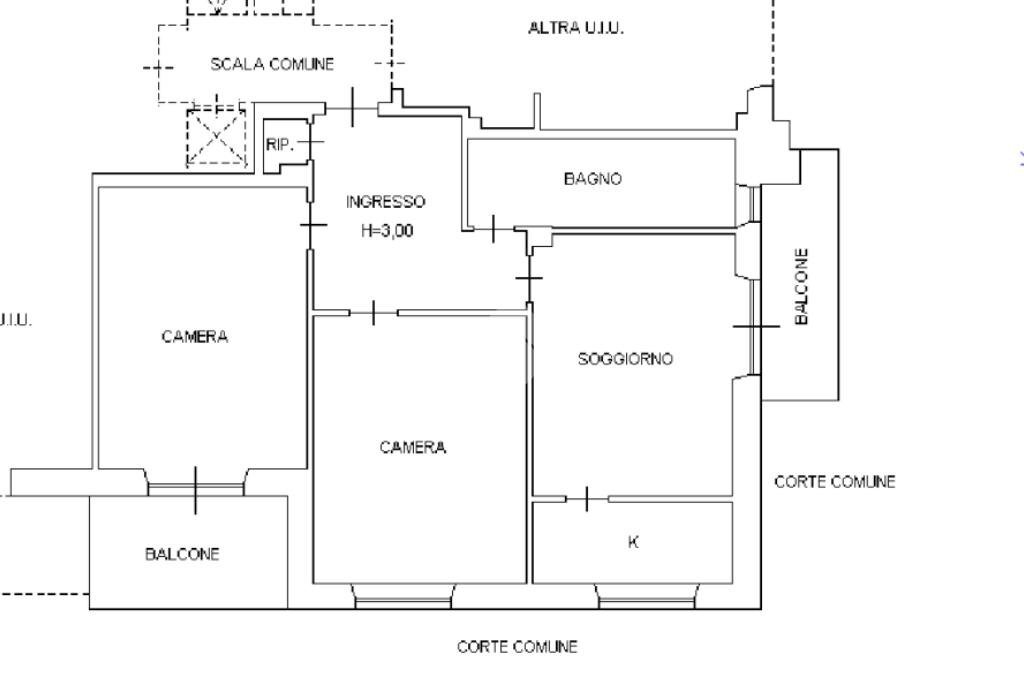 Three-room apartment Via torino, Leini - floor plans 1