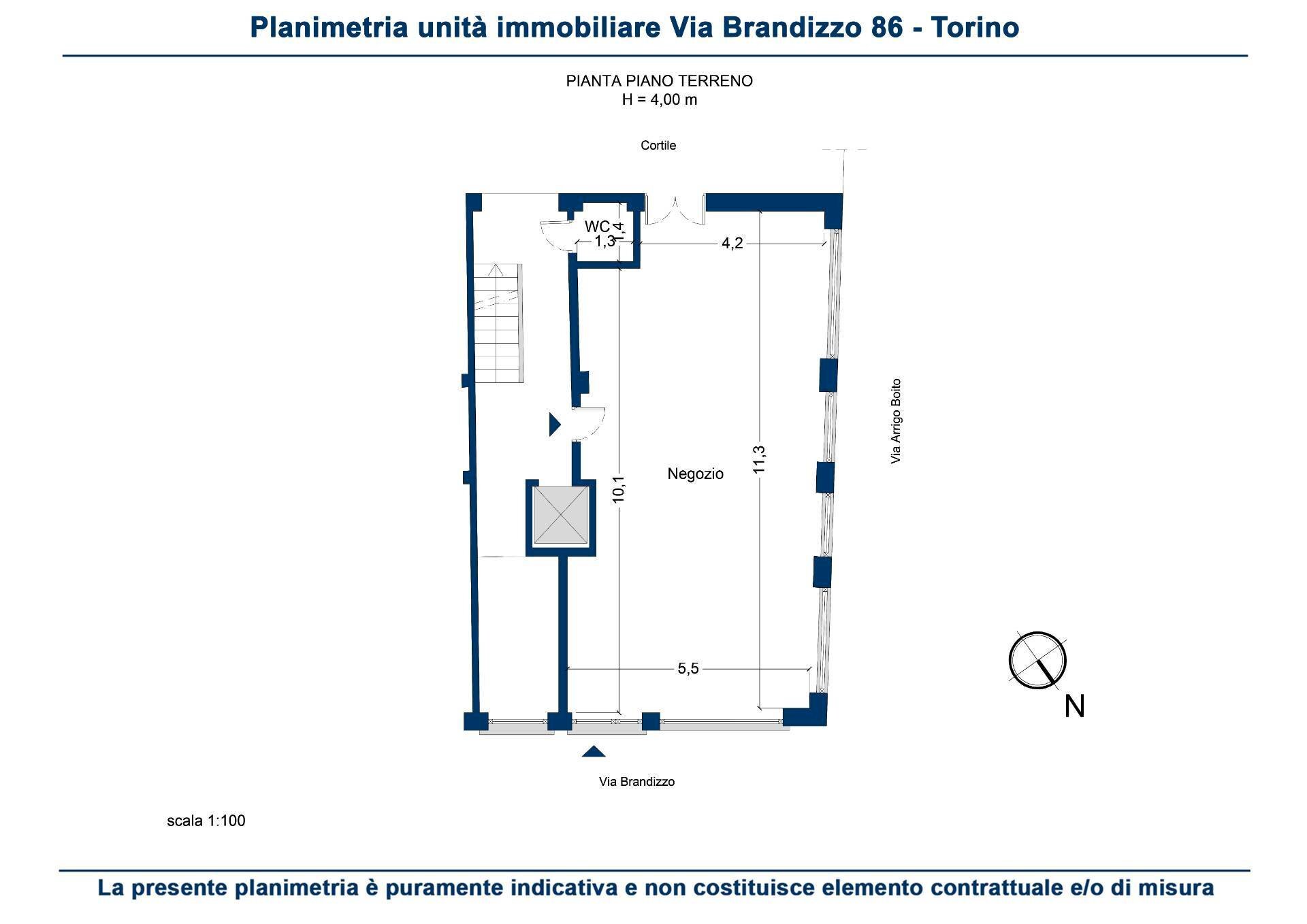 Foto 10 - Negozio via brandizzo
 
86, Torino - planimetria 1