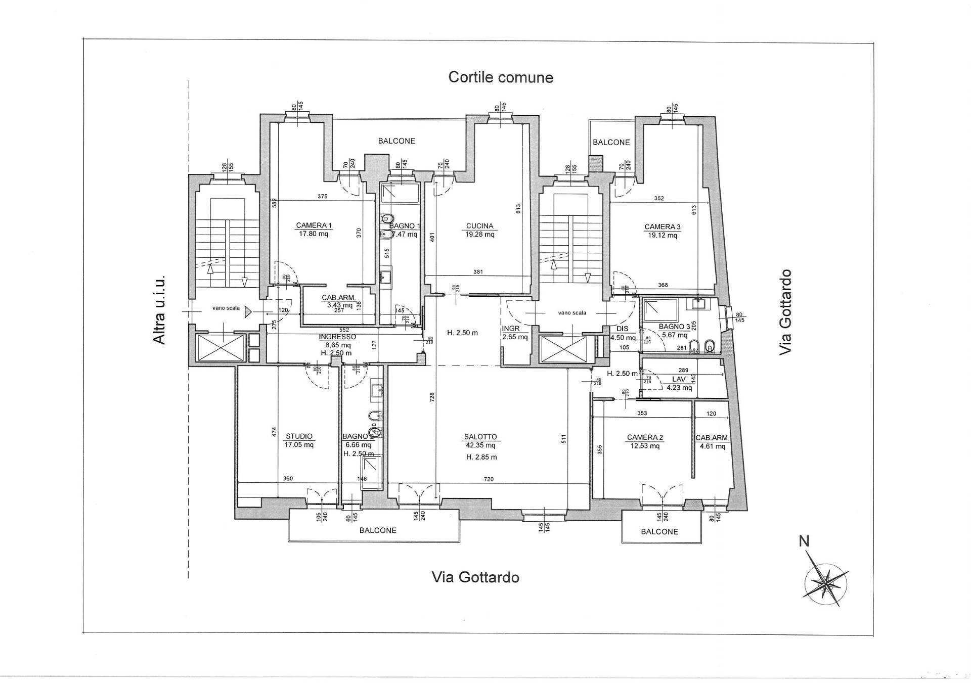 Foto 52 - Appartamento Via Gottardo
 
177-179, Torino - planimetria 1