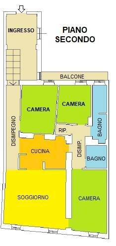 Foto 27 - Quadrilocale Via Campagna, Piacenza - planimetria 1