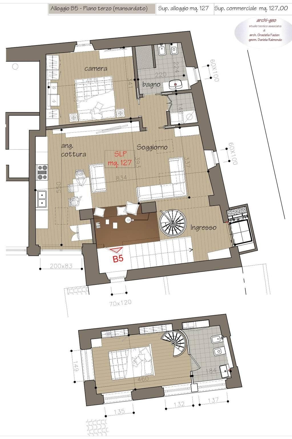 Four-room apartment via Spanzotti, 20, Carmagnola - floor plans 1