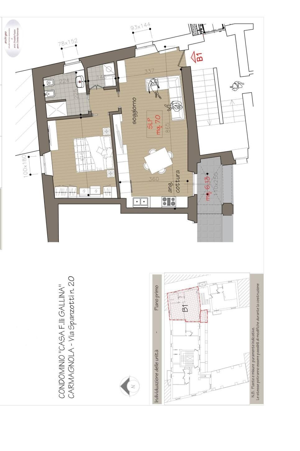 Appartamento via Spanzotti, 21, Carmagnola - planimetria 1