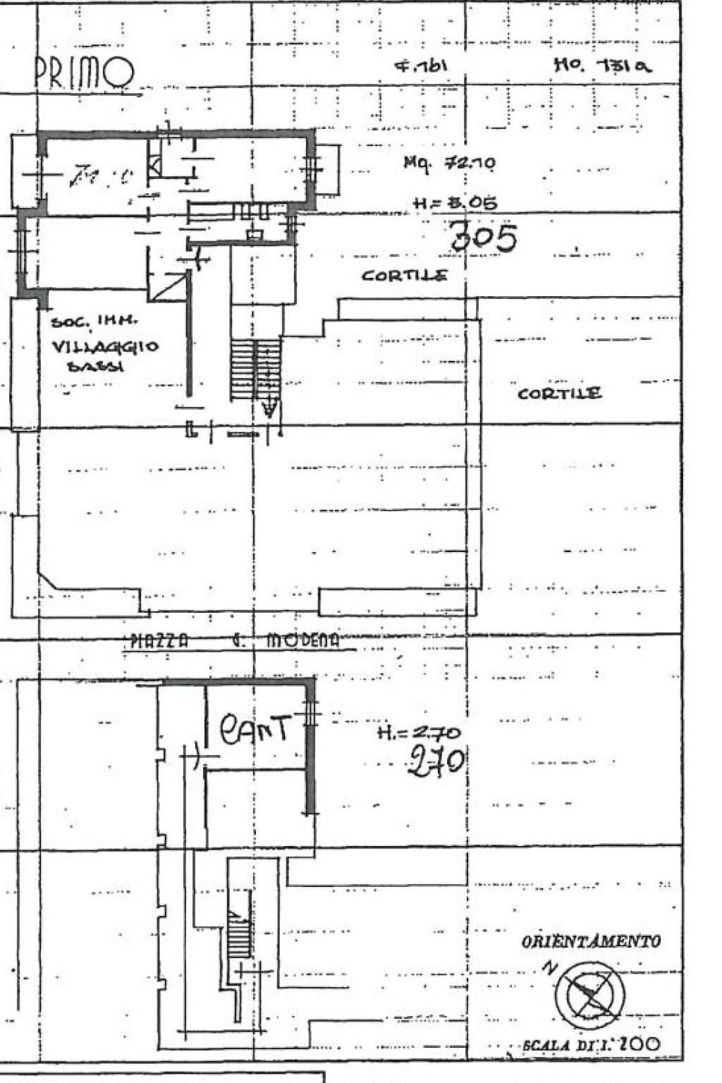 Three-room apartment piazza Gustavo Modena, 4, Torino (neighborhood Sassi) - floor plans 1