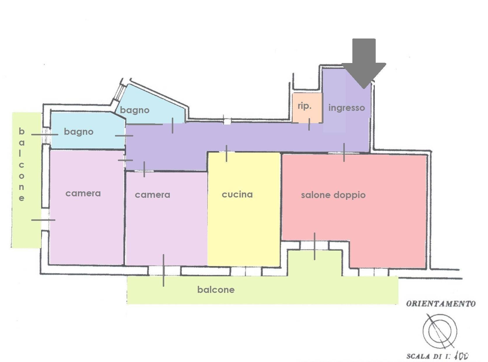 Appartamento via Zumbini, 18, Portici - planimetria 1
