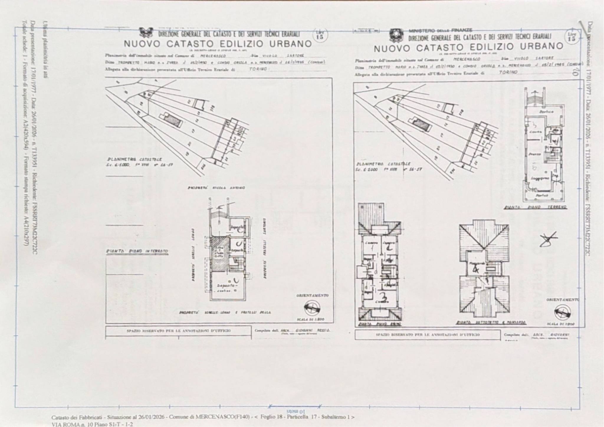 Villa vicolo Sartore, Mercenasco - planimetria 1
