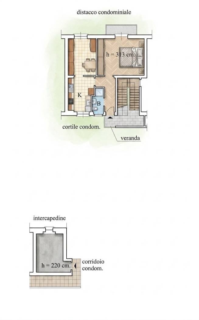 Bilocale via Antonio Burlando, 27, Genova (zona Staglieno) - planimetria 1