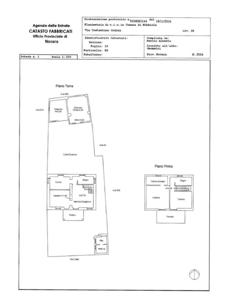 Villa Via XX Settembre 1870, Nibbiola - floor plans 1