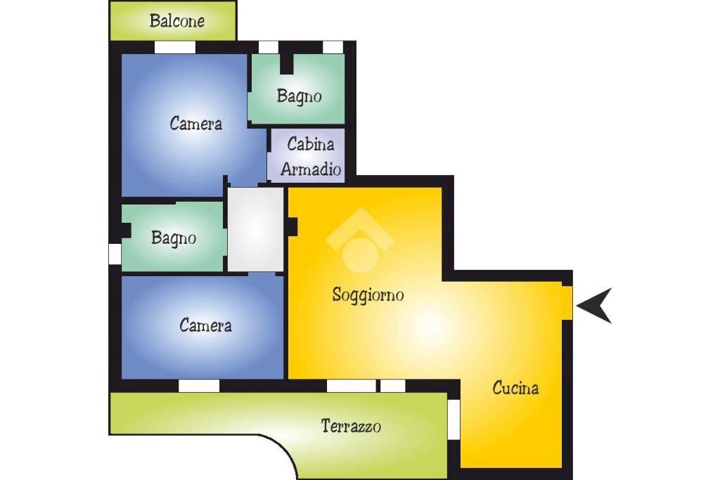 Trilocale Via Francesco Crispi, Trezzano sul Naviglio - planimetria 1