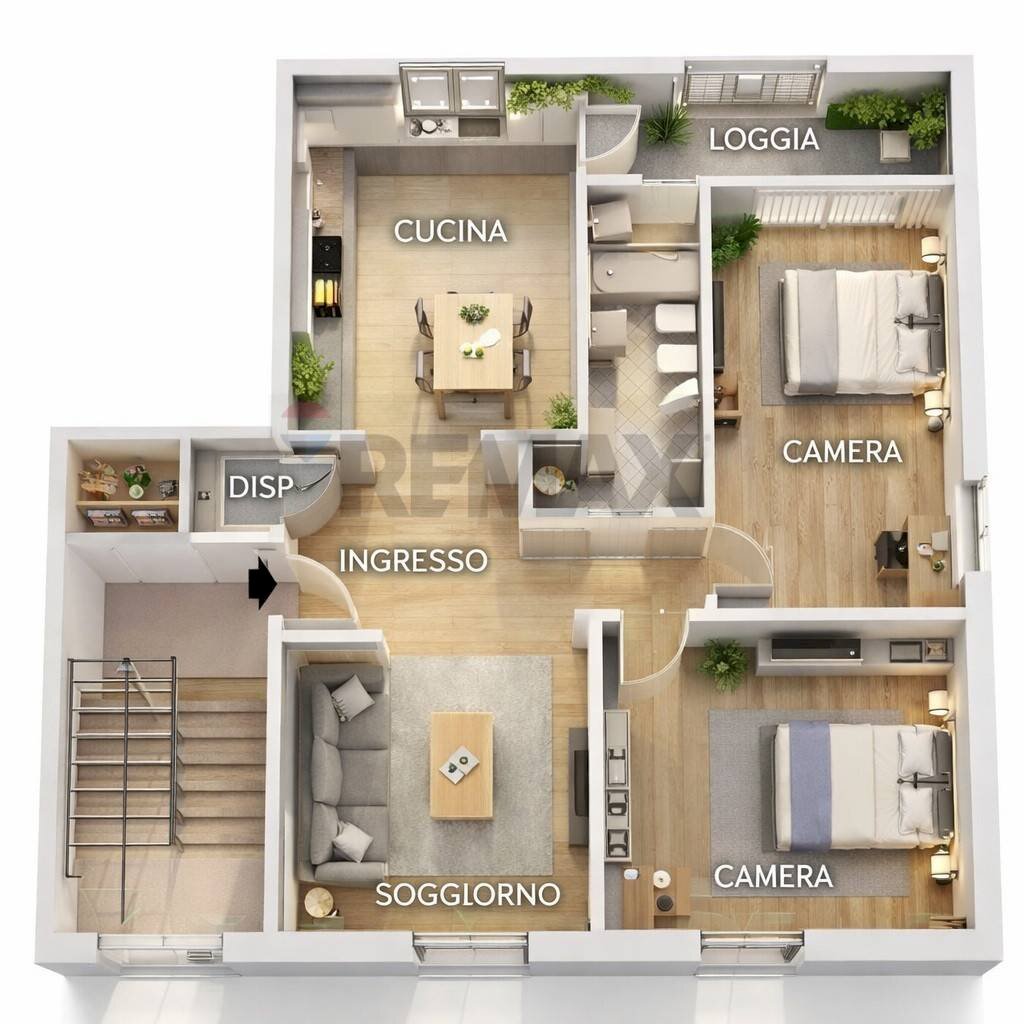 Pianta 3D - Four-room apartment via Chiabrera
 
1, Carcare - floor plans 1