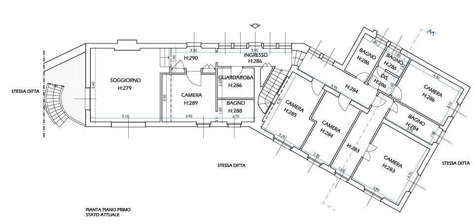 Villa via Jacopo Ruffini, Camogli - floor plans 1