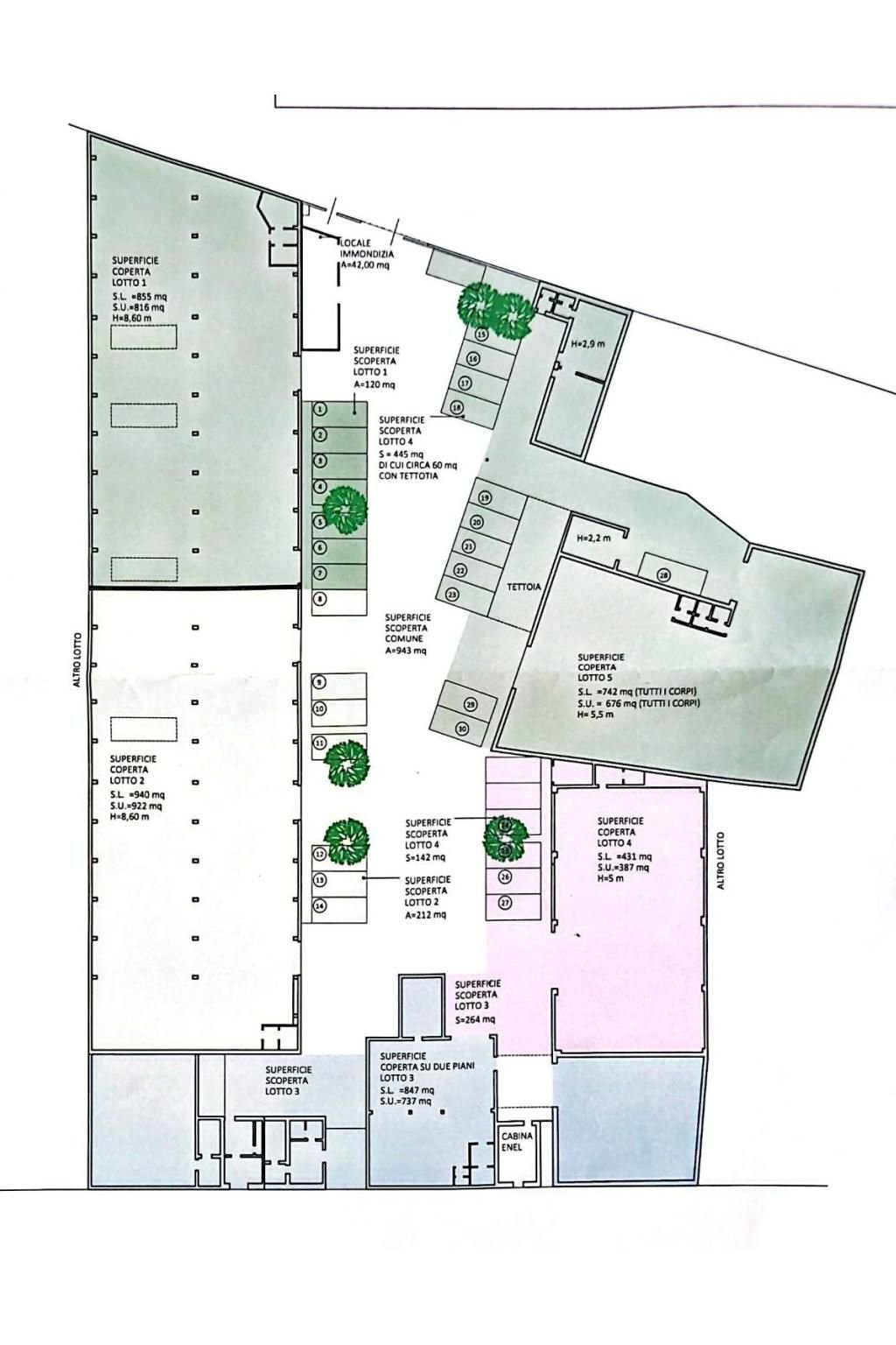 Capannone via Barnaba Oriani, Milano - planimetria 1