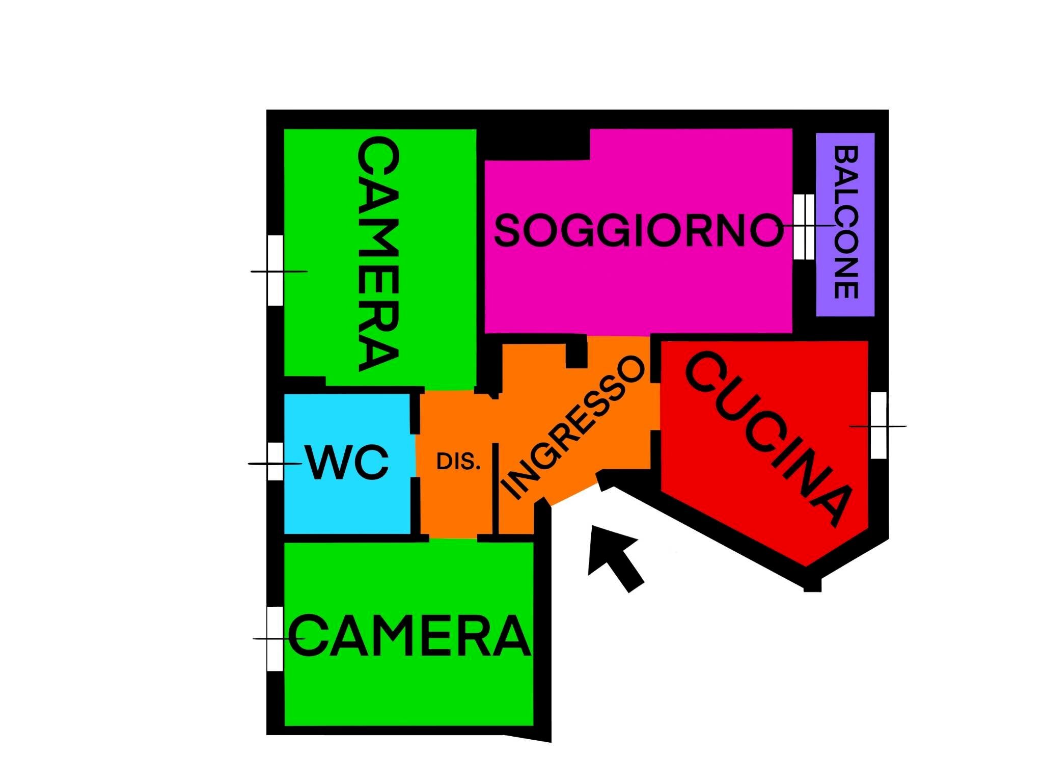 Appartamento via Val Trompia, Milano - planimetria 1