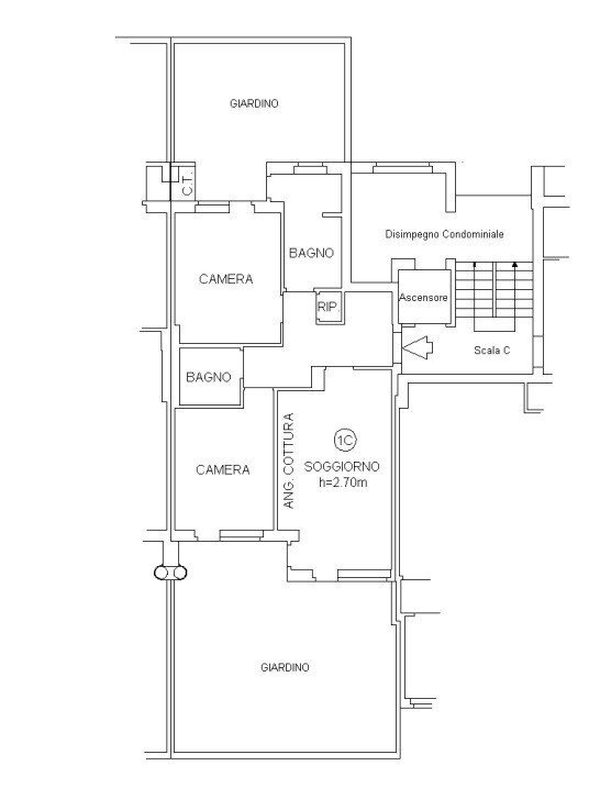 Three-room apartment corso Francia, 12A, Cuneo (neighborhood Donatello) - floor plans 1