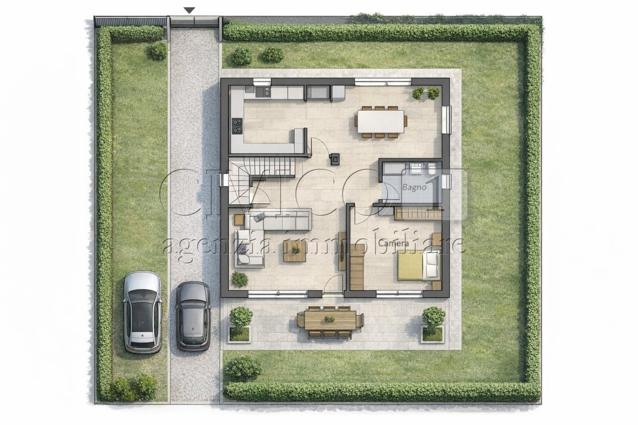 Esempio di casa - Terreno edificabile Via Enrico Fermi 1, Barbarano Mossano - planimetria 1