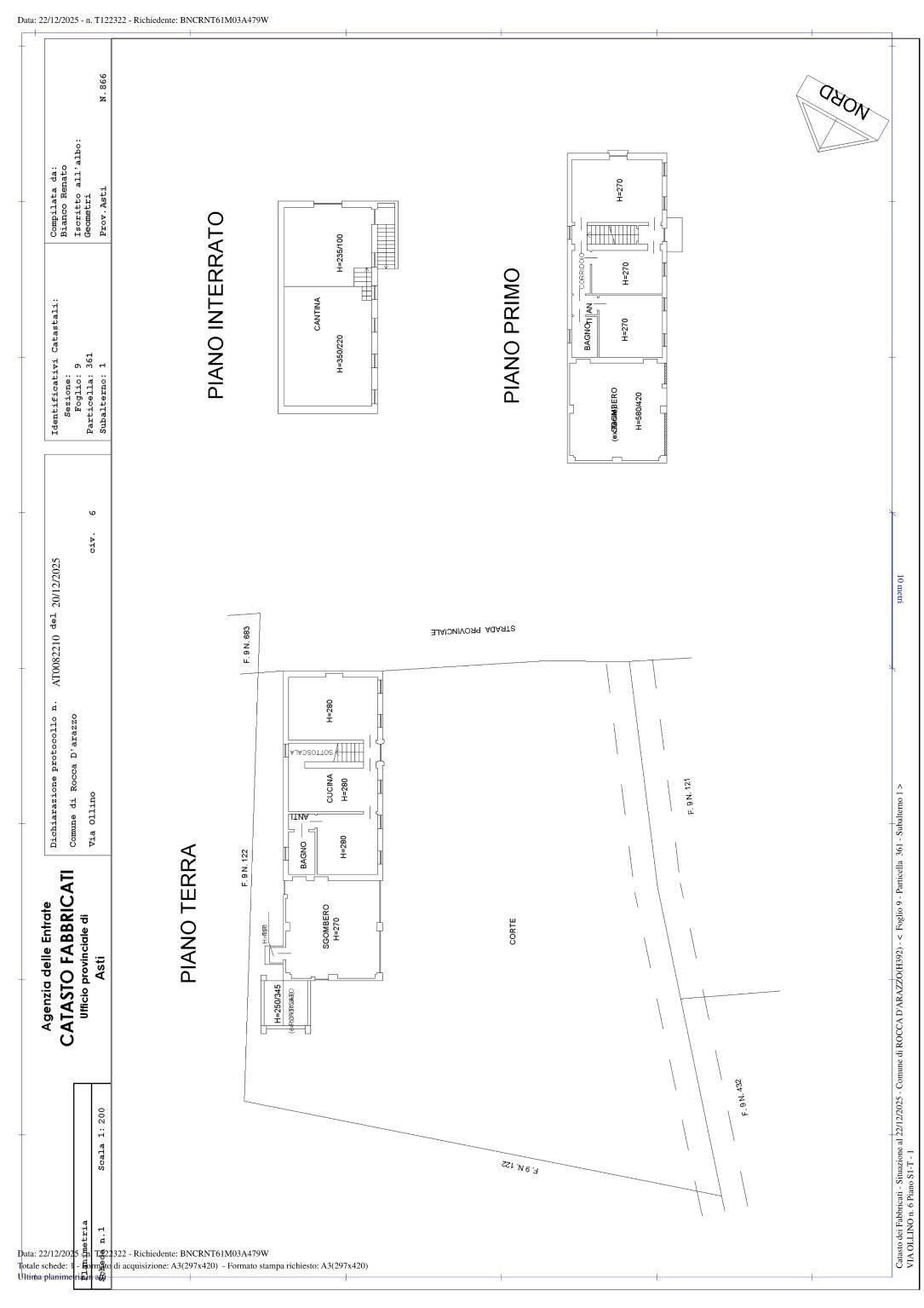 Rustico via Dottor Giuseppe Ollino, 6, Rocca d'Arazzo - planimetria 1