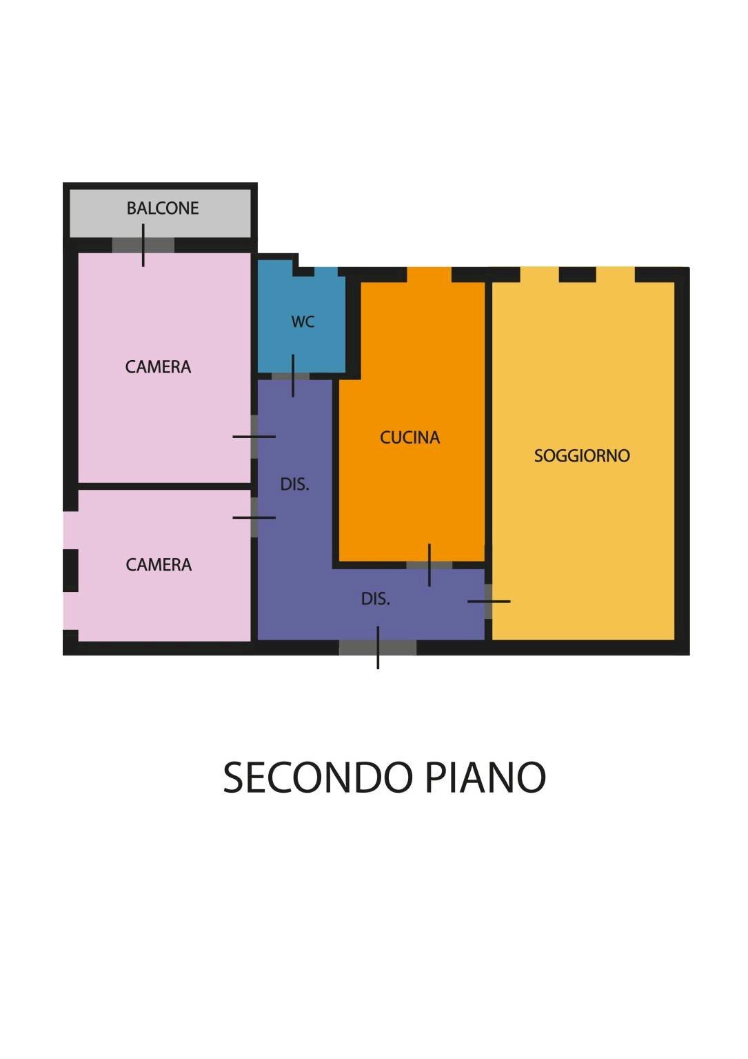 Four-room apartment via Mario Pasi, Ravenna - floor plans 1