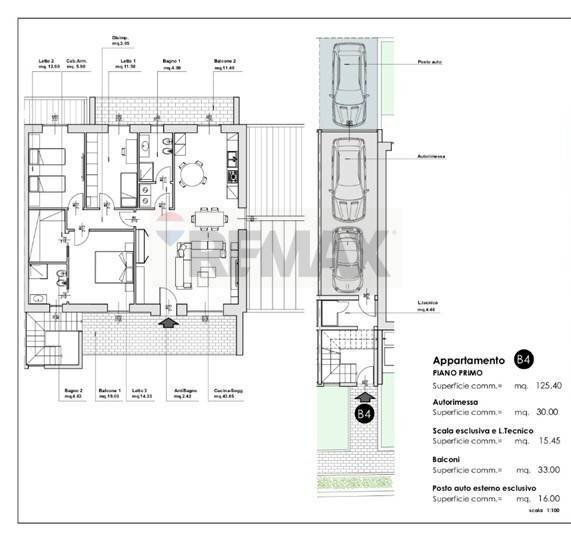 Pianta 2D - Quadrilocale Via Palestro, Brembate di Sopra - planimetria 1