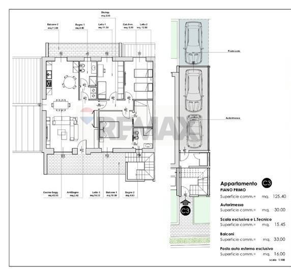 Pianta 2D - Quadrilocale Via Palestro, Brembate di Sopra - planimetria 1