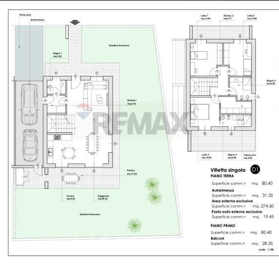 Pianta 2D - Villa a Schiera Via Palestro, Brembate di Sopra - planimetria 1