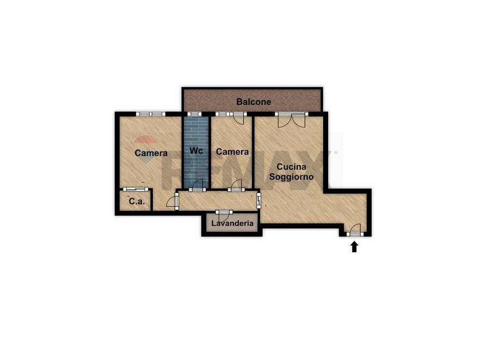 Pianta 2D - Three-room apartment Via val di mazara
 
38, Palermo - floor plans 1