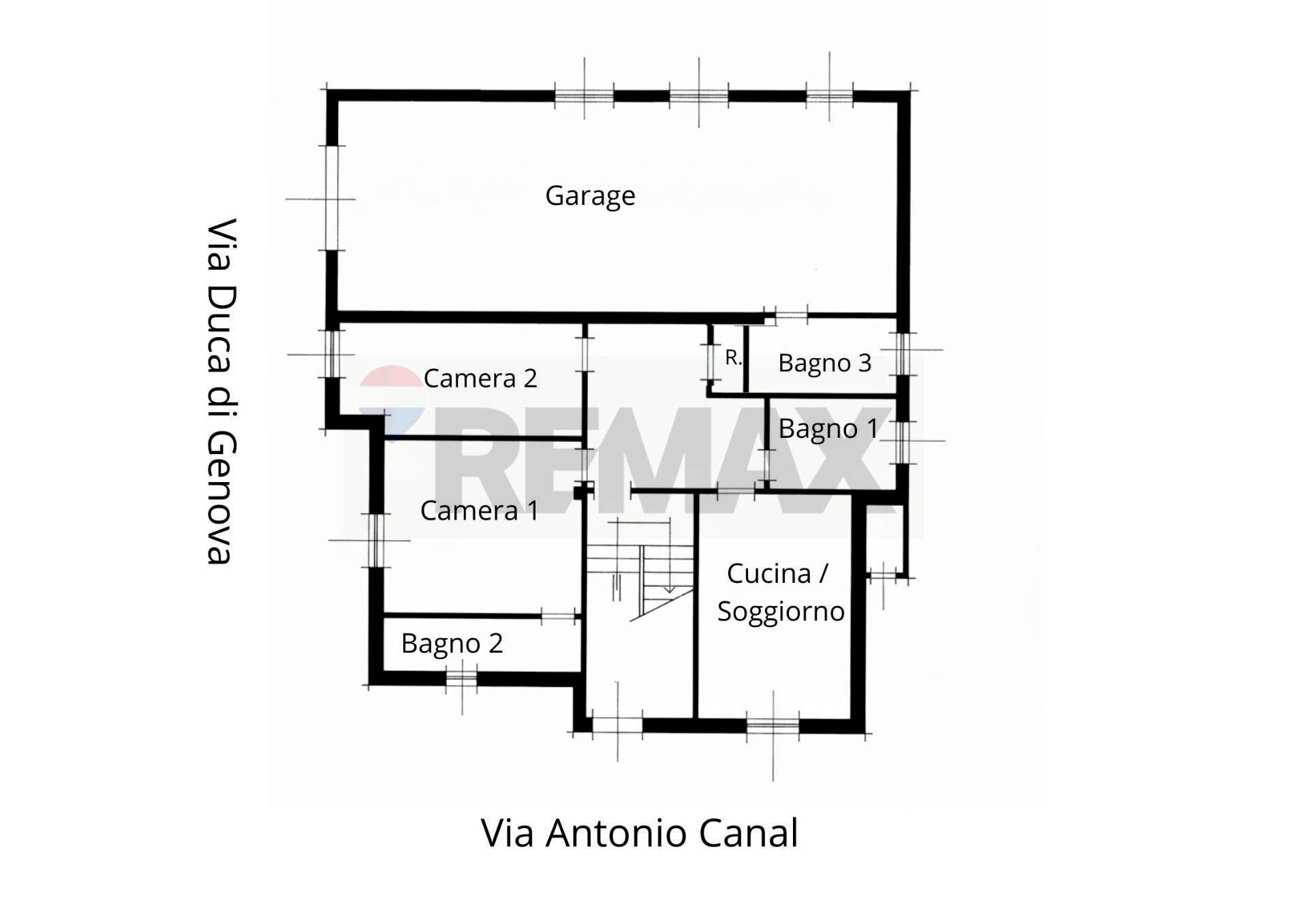 Pianta 2D - Three-room apartment Cagliari - floor plans 1