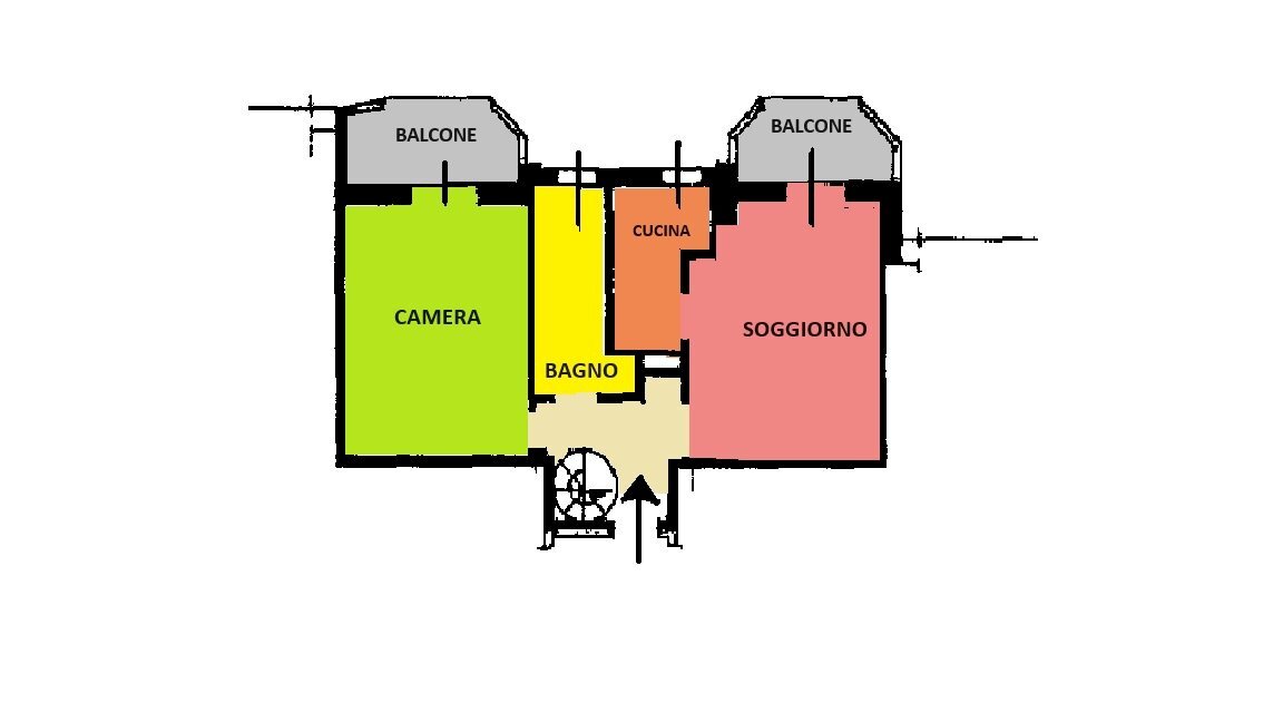 PLANIMETRIA primo piano - Trilocale Via Don Milani, Gragnano Trebbiense - planimetria 1