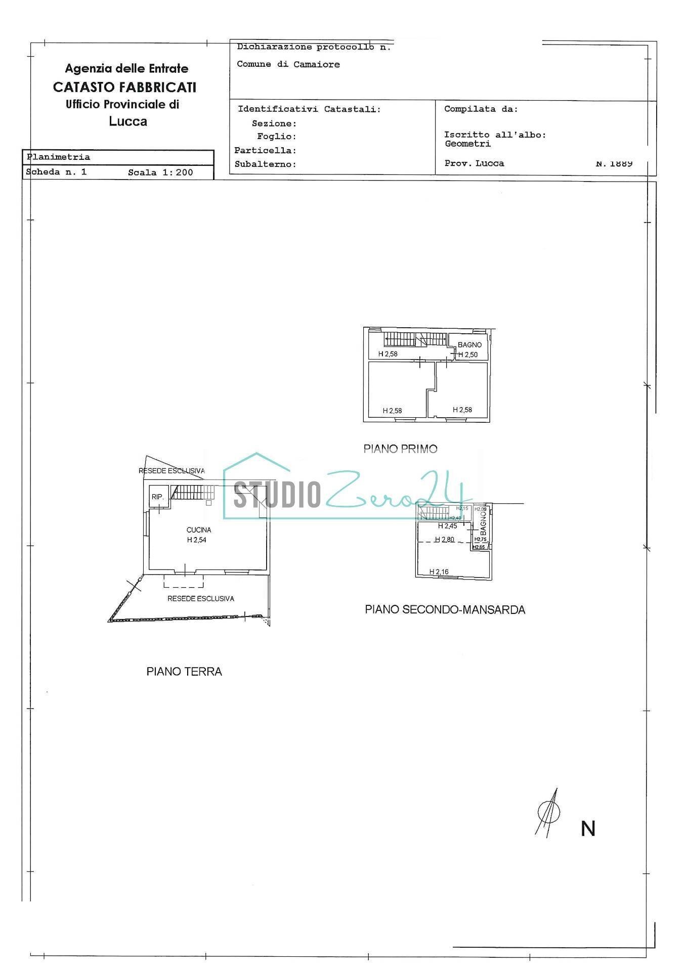 Foto 63 - Casa semi indipendente Camaiore - planimetria 1