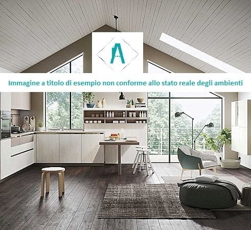 cucina con logo e scritta.jpg - Porzione di casa all'asta Via Giuseppe Garibaldi 41, Novi Ligure - foto 3