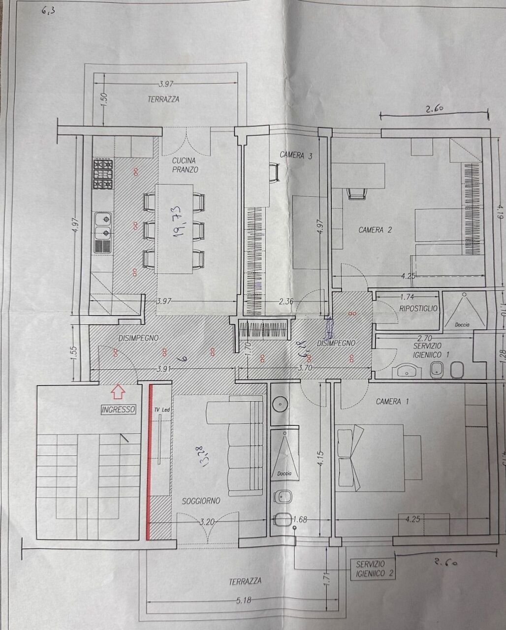 plan (1).jpeg - Appartamento Via della Madonna di Pagano, Firenze - planimetria 1